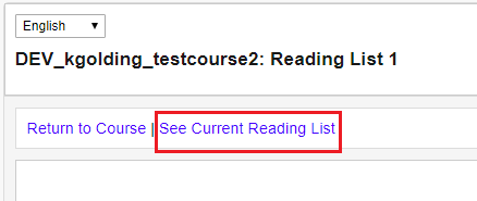 See Current Reading list link in Curriculum Builder