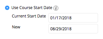 Selecting a course start date screen shot
