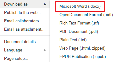 Download as Microsoft Word