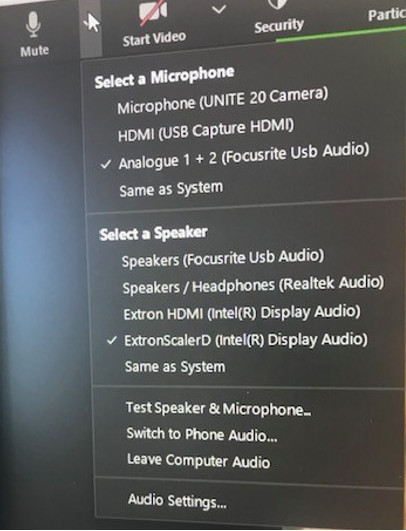 microphone settings