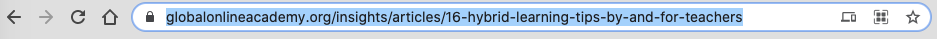 URL website address highlighted 