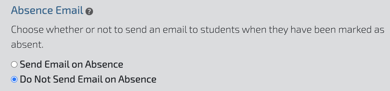 Absence email option