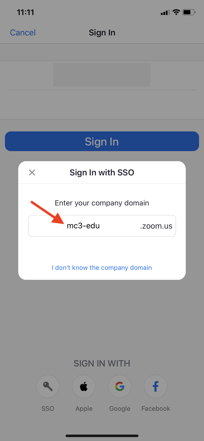 Sign in with SSO enter mc3-edu