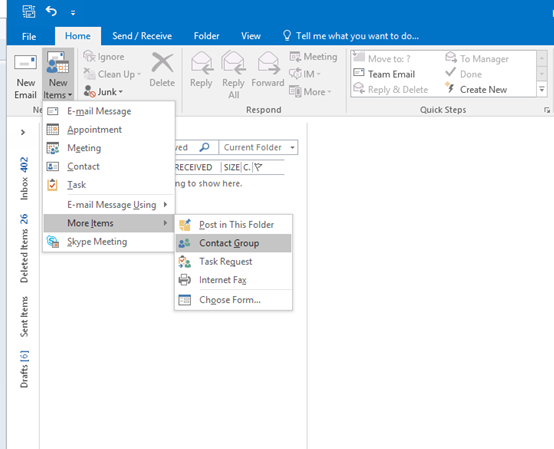 create a contact list in outlook 2016