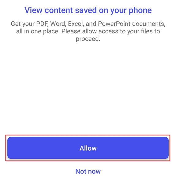 Request for permission to view content on your device